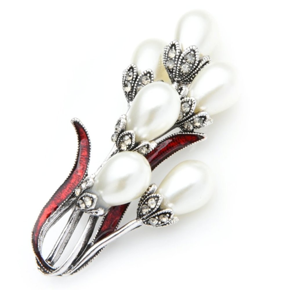 Bouquet Pearls  of Flowers Brooch pin